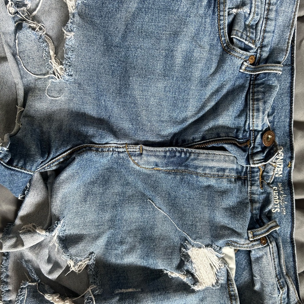 Distressed Denim Shorts